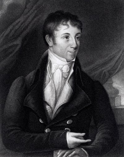 Charles Brockden Brown (1771-1810) inciso da John B. Forrest (1814-70) da un miniatura, 1805 da William Dunlap